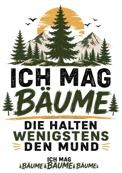 Bügelbild Ich mag Bäume